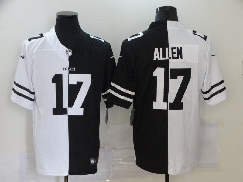 Men's Buffalo Bills Josh Allen #17 Black/White Jersey